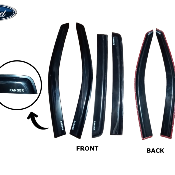 FORD RANGER 2012-2022 DOOR VISOR BLACK INJECTION