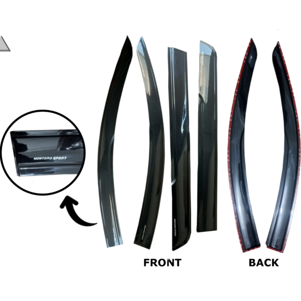 MITSUBISHI MONTERO 2016-2024 DOOR VISOR BLACK MUGEN TYPE