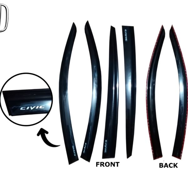 HONDA CIVIC 2016-2020 DOOR VISOR BLACK INJECTION