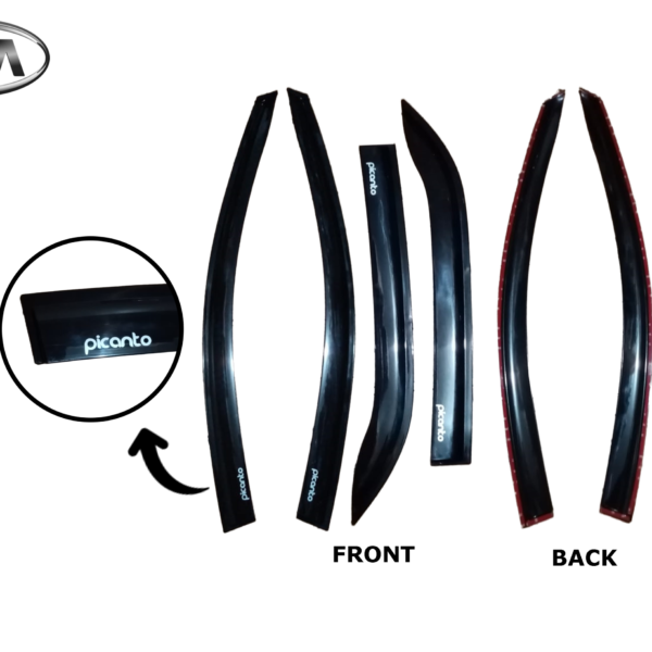 KIA PICANTO 2012-2017 DOOR VISOR BLACK INJECTION