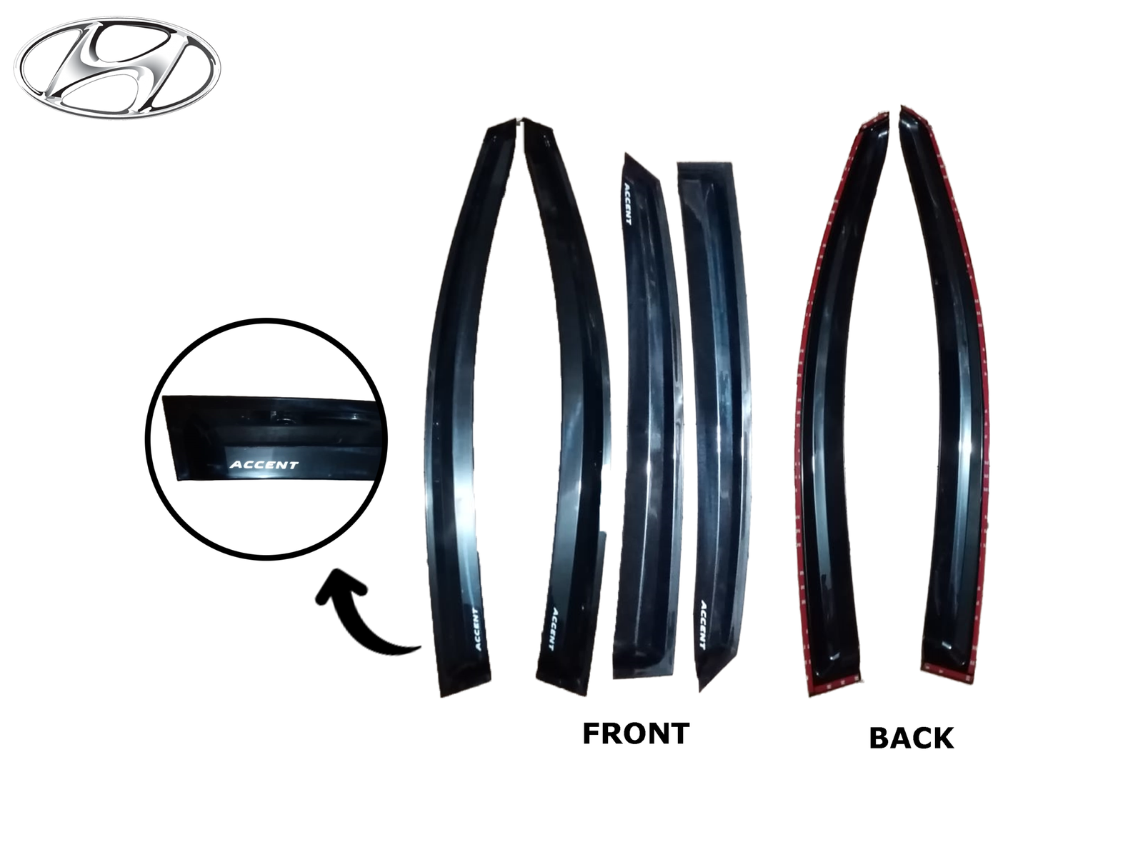 HONDA ACCENT 2019-2024 DOOR VISOR BLACK INJECTION