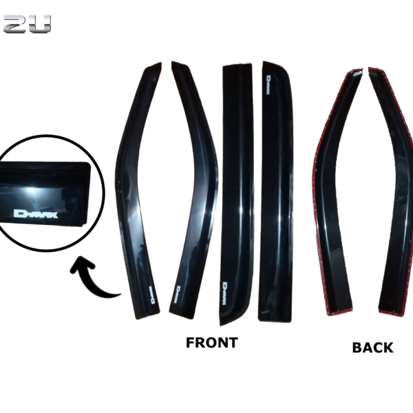 ISUZU DMAX 2021-2024 DOOR VISOR BLACK INJECTION