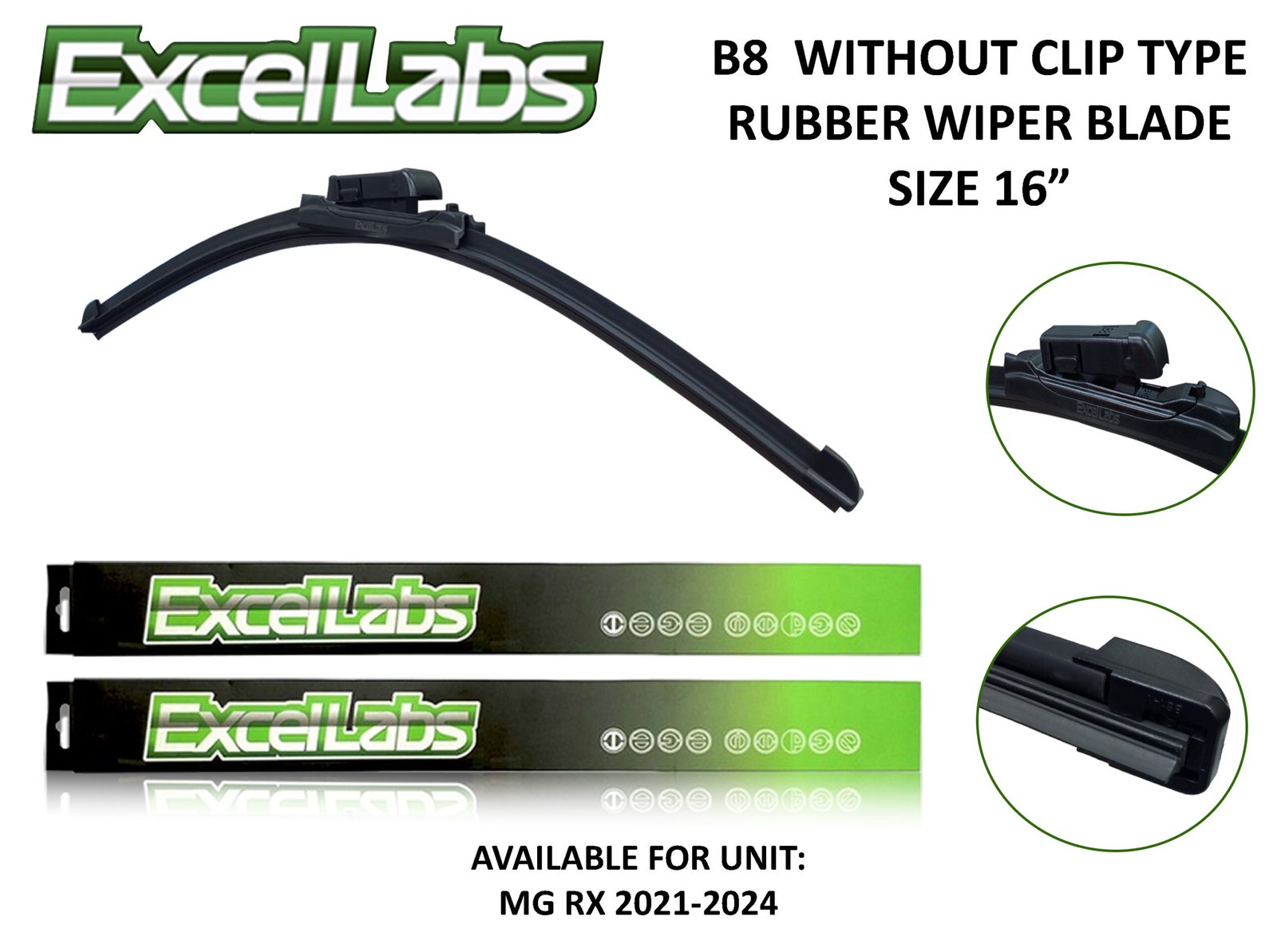 EXCELLABS RUBBER WIPER BLADE SIZE 16" (B8)