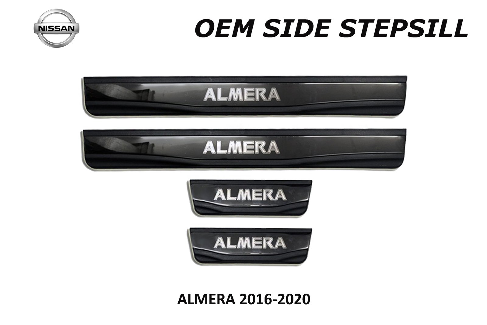 ALMERA 2016 - 2020 SIDE STEPSILL WITH LOGO NO LED