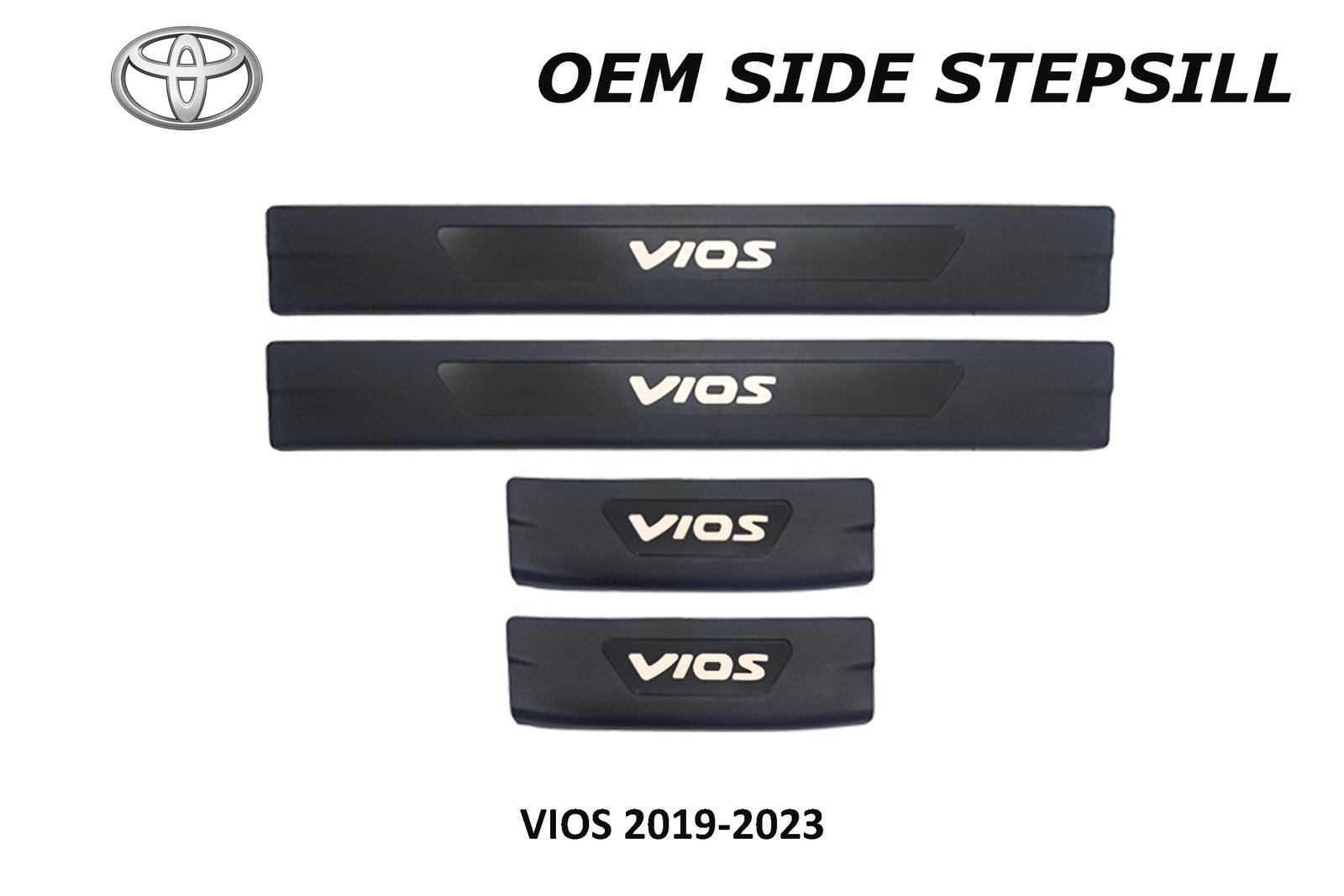 VIOS 2019 - 2023 SIDE STEPSILL WITH LOGO NO LED