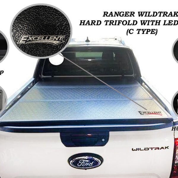 FORD RANGER WILDTRAK 2023 - 2025 HARD TRIFOLD WITH LED LIGHT (C TYPE)