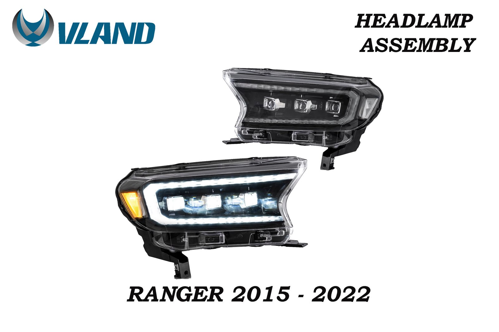 RANGER BUGATTI 2015-2022 VLAND HEAD LIGHT ASSEMBLY CLEAR