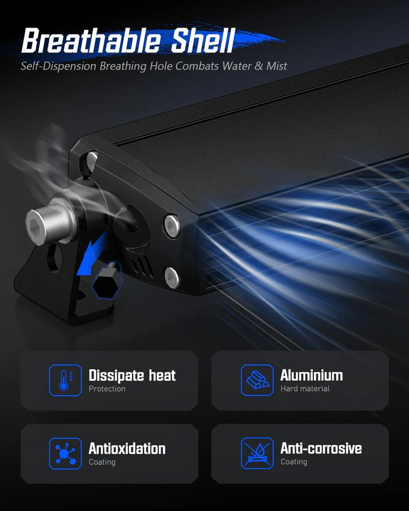 Rock Series 8 Inch Single Row LED Off-Road Light Bar High Power with Bracket