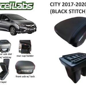 CITY 2017-2020 ARM REST / CONSOLE BOX (BLACK STITCH)