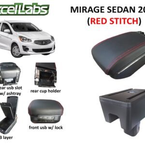 MIRAGE SEDAN 2018 ARM REST / CONSOLE BOX (RED STITCHES)