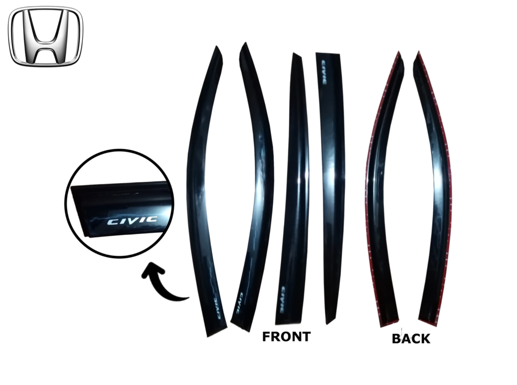 HONDA CIVIC 2016-2020 DOOR VISOR BLACK INJECTION