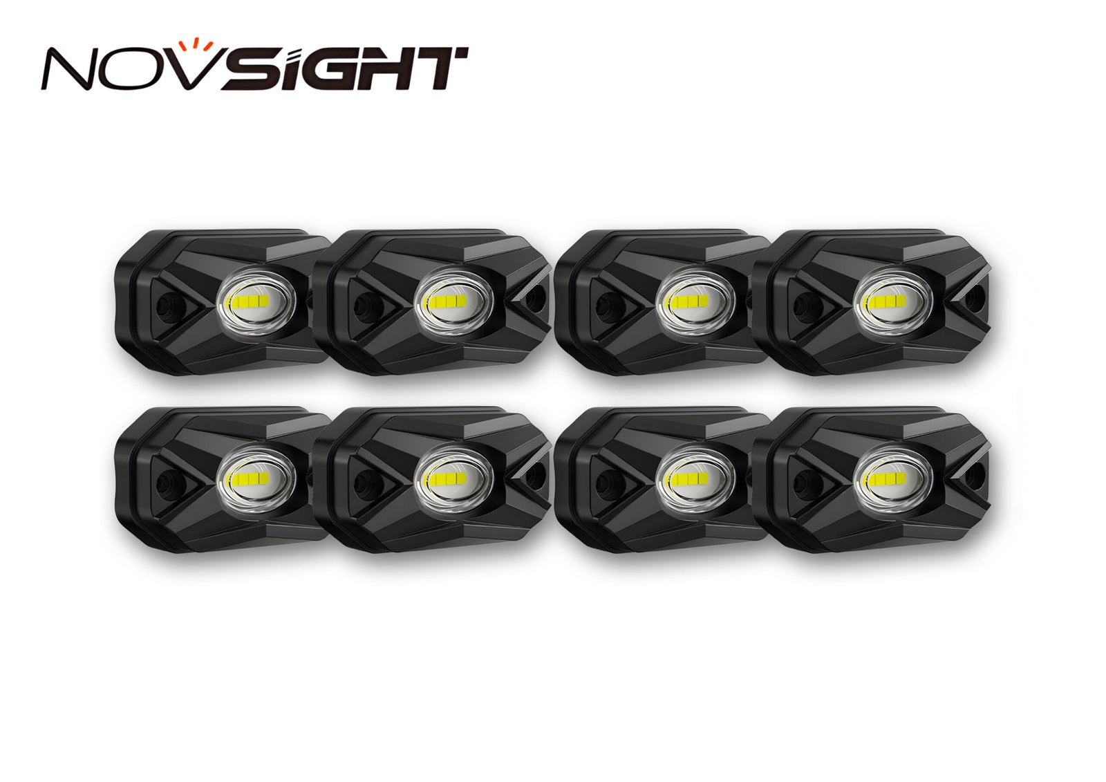 LED Rock Lights Kit White Light Flood Beam (8 Pods)