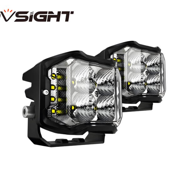 Rock Series | 4-Inch LED Pod Lights Auxiliary Lights with Side Lights (1) A500-WL7-4FT