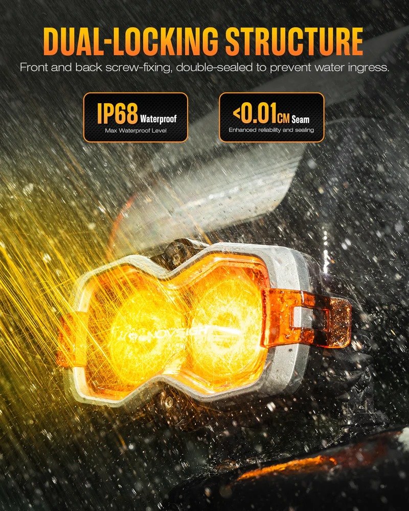 HALO Series 4.5" LED Pod Lights with DRL 35W Twin Light Kit System Pair (Flood Beam)