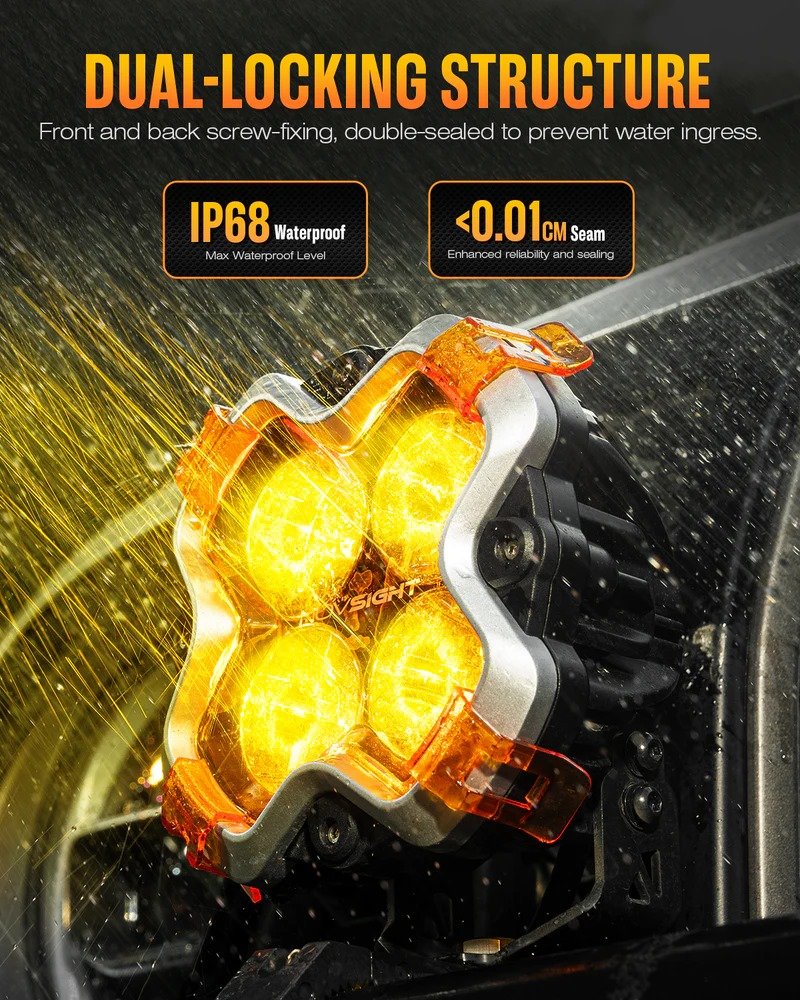 HALO Series 6" LED Pod Lights with DRL 60W Twin Light Kit System Pair (Combined Beam)