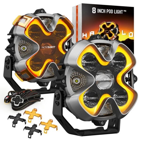 HALO Pro Series 8-inch LED Pod Lights with Dynamic DRL Modes