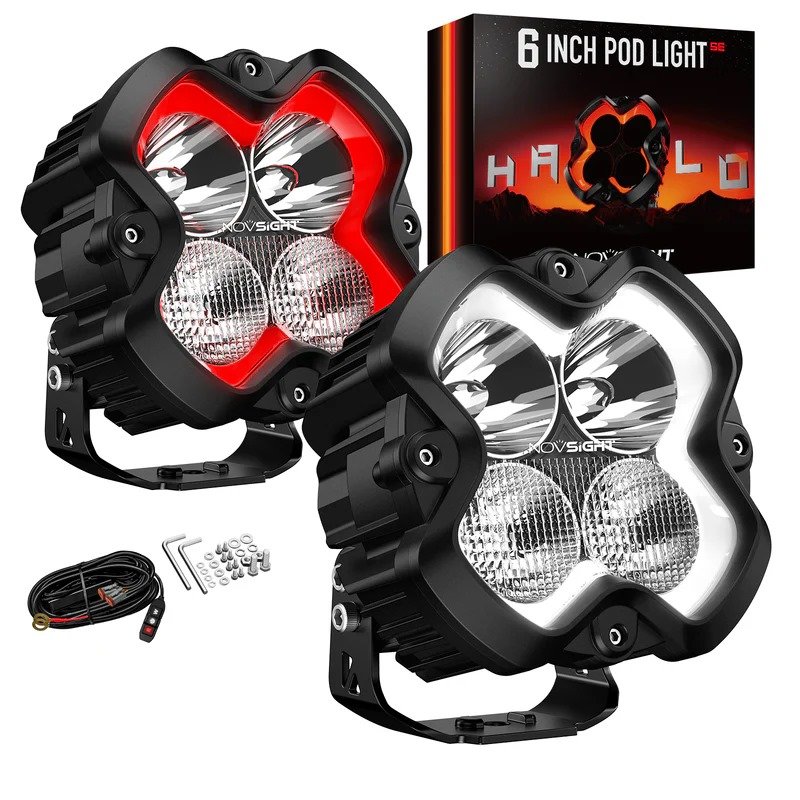 halo-se-series-6-inch-led-pod-lights-with-red-and-white-drl-combined-beam